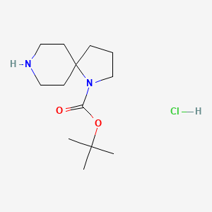 molecular formula C13H25ClN2O2 B1379276 tert-Butyl 1,8-diazaspiro[4.5]decane-1-carboxylate hydrochloride CAS No. 1153767-91-9