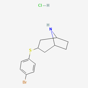 molecular formula C13H17BrClNS B1379281 3-[(4-Bromophenyl)sulfanyl]-8-azabicyclo[3.2.1]octane hydrochloride CAS No. 1823805-57-7