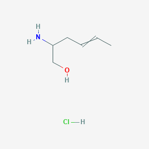 molecular formula C6H14ClNO B1379282 2-Aminohex-4-en-1-ol;hydrochloride CAS No. 1807882-52-5