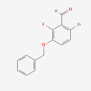 molecular formula C14H10BrFO2 B1379287 3-苄氧基-6-溴-2-氟苯甲醛 CAS No. 1114809-05-0