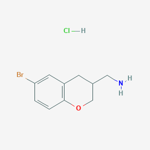 molecular formula C10H13BrClNO B1379288 (6-溴色满-3-基)甲胺盐酸盐 CAS No. 1187931-52-7