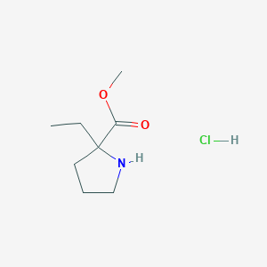 molecular formula C8H16ClNO2 B1379289 2-乙基-2-吡咯烷甲酸甲酯盐酸盐 CAS No. 1065334-12-4