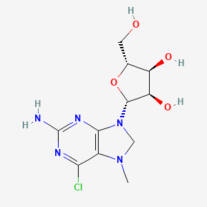 molecular formula C11H16ClN5O4 B1379296 2-Amino-6-chloro-7-methyl-9-(b-D-ribofuranosyl)purine CAS No. 56766-69-9