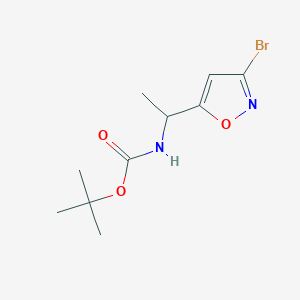 molecular formula C10H15BrN2O3 B1379306 [1-(3-溴异噁唑-5-基)-乙基]-碳酸叔丁酯 CAS No. 1187932-95-1