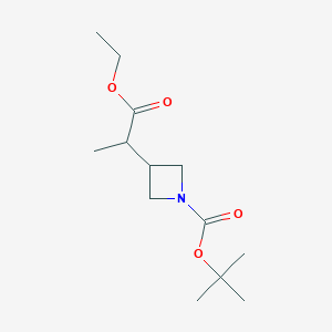 molecular formula C13H23NO4 B1379316 叔丁基 3-(1-乙氧基-1-氧代丙-2-基)氮杂环丁烷-1-羧酸酯 CAS No. 1803607-60-4
