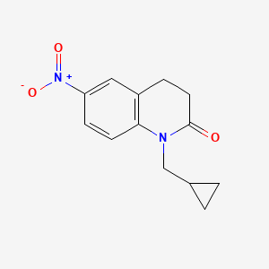B1379318 1-(Cyclopropylmethyl)-6-nitro-1,2,3,4-tetrahydroquinolin-2-one CAS No. 1461706-56-8