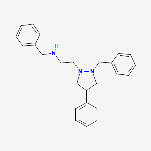 molecular formula C25H29N3 B13793183 N,2-Dibenzyl-4-phenylpyrazolidineethylamine CAS No. 73972-69-7