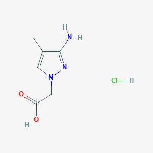 molecular formula C6H10ClN3O2 B1379328 (3-Amino-4-methyl-1H-pyrazol-1-yl)acetic acid hydrochloride CAS No. 1431964-50-9