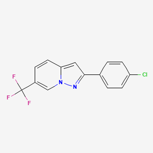 B13793330 2-(4-Chlorophenyl)-6-(trifluoromethyl)pyrazolo[1,5-a]pyridine CAS No. 885271-43-2