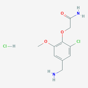 molecular formula C10H14Cl2N2O3 B1379334 2-[4-(Aminomethyl)-2-chloro-6-methoxyphenoxy]acetamide hydrochloride CAS No. 1803600-57-8
