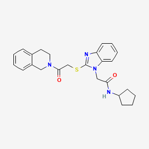 N-Cyclopentyl-2-[[2-(3,4-dihydro-2(1H)-isoquinolinyl)-2-oxoethyl]thio]-1H-benzimidazole-1-acetamide