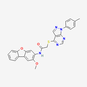 N-(2-methoxydibenzofuran-3-yl)-2-[1-(4-methylphenyl)pyrazolo[3,4-d]pyrimidin-4-yl]sulfanylacetamide