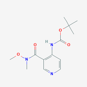 molecular formula C13H19N3O4 B1379340 tert-butyl N-{3-[methoxy(methyl)carbamoyl]pyridin-4-yl}carbamate CAS No. 244780-32-3