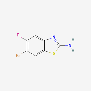 molecular formula C7H4BrFN2S B1379342 6-溴-5-氟苯并[d]噻唑-2-胺 CAS No. 1022151-32-1