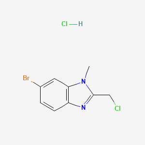 6-bromo-2-(chloromethyl)-1-methyl-1H-1,3-benzodiazole hydrochloride
