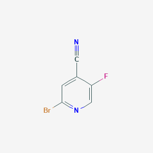 molecular formula C6H2BrFN2 B1379351 2-溴-5-氟吡啶-4-碳腈 CAS No. 1256822-16-8