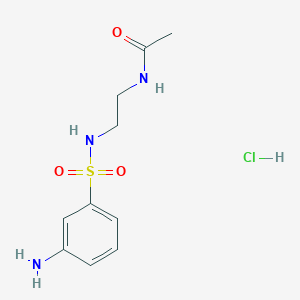 molecular formula C10H16ClN3O3S B1379358 N-[2-(3-氨基苯磺酰胺)乙基]乙酰胺盐酸盐 CAS No. 1803599-72-5