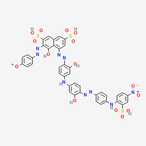 2,7-Naphthalenedisulfonic acid, 4-hydroxy-5-((2-hydroxy-4-((3-hydroxy-4-((4-((4-nitro-2-sulfophenyl)amino)phenyl)azo)phenyl)amino)phenyl)azo)-3-((4-methoxyphenyl)azo)-