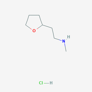 molecular formula C7H16ClNO B1379361 Methyl[2-(oxolan-2-yl)ethyl]amine hydrochloride CAS No. 1797812-94-2