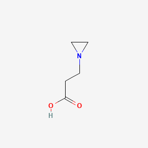 molecular formula C5H9NO2 B13793624 Aziridine-1-propionic acid CAS No. 25741-05-3