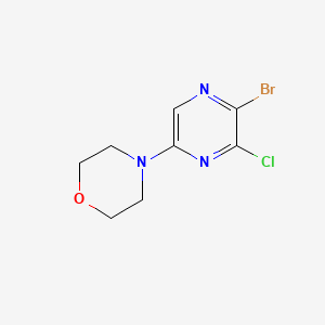 molecular formula C8H9BrClN3O B1379365 4-(5-Bromo-6-chloropyrazin-2-yl)morpholine CAS No. 1378867-78-7