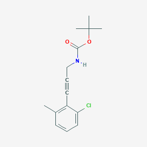 molecular formula C15H18ClNO2 B1379369 tert-butyl N-[3-(2-chloro-6-methylphenyl)prop-2-yn-1-yl]carbamate CAS No. 1803580-71-3