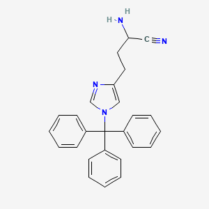 molecular formula C26H24N4 B13793690 2-Amino-4-(1-trityl-1H-imidazol-4-yl)butanenitrile 