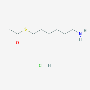 molecular formula C8H18ClNOS B1379370 1-[(6-氨基己基)硫烷基]乙-1-酮盐酸盐 CAS No. 98486-87-4