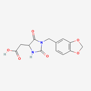 [1-(1,3-Benzodioxol-5-ylmethyl)-2,5-dioxoimidazolidin-4-yl]acetic acid