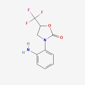 molecular formula C10H9F3N2O2 B1379391 3-(2-Aminophenyl)-5-(trifluoromethyl)-1,3-oxazolidin-2-one CAS No. 1376282-88-0