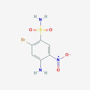 molecular formula C6H6BrN3O4S B1379393 4-Amino-2-bromo-5-nitrobenzene-1-sulfonamide CAS No. 1375473-56-5