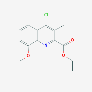 molecular formula C14H14ClNO3 B1379405 Ethyl 4-chloro-8-methoxy-3-methylquinoline-2-carboxylate CAS No. 1803592-06-4
