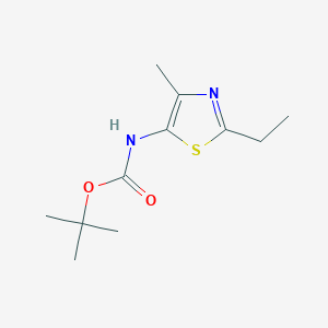 molecular formula C11H18N2O2S B1379414 tert-butyl N-(2-ethyl-4-methyl-1,3-thiazol-5-yl)carbamate CAS No. 1803585-78-5