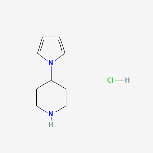 molecular formula C9H15ClN2 B1379421 4-(1H-pyrrol-1-yl)piperidine hydrochloride CAS No. 1803570-07-1