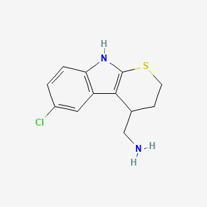 molecular formula C12H13ClN2S B13794223 6-Chloro-2,3,4,9-tetrahydrothiopyrano(2,3-b)indole-4-methylamine CAS No. 73425-51-1