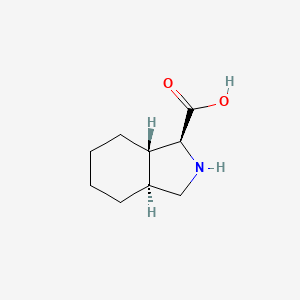 molecular formula C9H15NO2 B13794233 (1S,3aS,7aS)-Octahydro-1H-isoindole-1-carboxylic acid CAS No. 811420-48-1