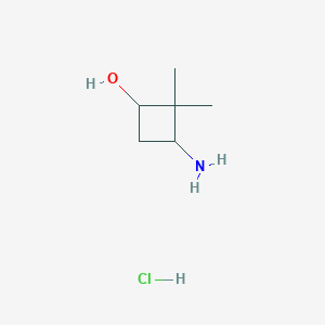 molecular formula C6H14ClNO B1379428 3-Amino-2,2-dimethylcyclobutan-1-ol hydrochloride CAS No. 1434141-80-6