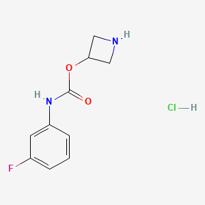 molecular formula C10H12ClFN2O2 B1379451 azetidin-3-yl N-(3-fluorophenyl)carbamate hydrochloride CAS No. 1803608-47-0