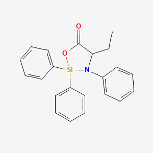 1-Oxa-3-aza-2-silacyclopentan-5-one, 4-ethyl-2,2,3-triphenyl-