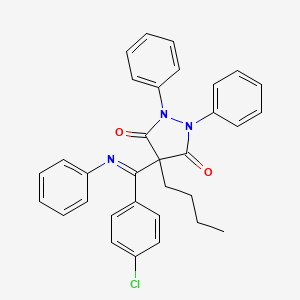 4-Butyl-4-((4-chlorophenyl)(phenylimino)methyl)-1,2-diphenyl-3,5-pyrazolidinedione