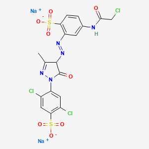 Benzenesulfonic acid, 4-((chloroacetyl)amino)-2-((1-(2,5-dichloro-4-sulfophenyl)-4,5-dihydro-3-methyl-5-oxo-1H-pyrazol-4-yl)azo)-, disodium salt