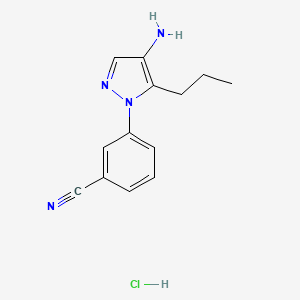 3-(4-amino-5-propyl-1H-pyrazol-1-yl)benzonitrile hydrochloride