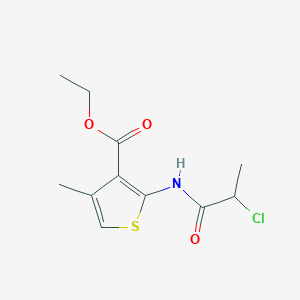 molecular formula C11H14ClNO3S B1379512 Ethyl 2-(2-chloropropanamido)-4-methylthiophene-3-carboxylate CAS No. 1803591-28-7