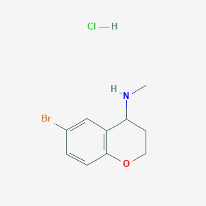 molecular formula C10H13BrClNO B1379515 6-bromo-N-methyl-3,4-dihydro-2H-1-benzopyran-4-amine hydrochloride CAS No. 1607263-14-8