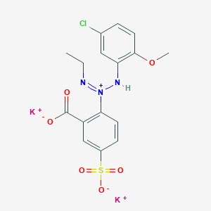 molecular formula C16H15ClK2N3O6S+ B13795172 Dipotassium 2-[3-(5-chloro-2-methoxyphenyl)-1-ethyltriazen-2-yl]-5-sulfonatobenzoate 