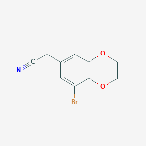molecular formula C10H8BrNO2 B1379518 2-(8-Bromo-2,3-dihydro-1,4-benzodioxin-6-yl)acetonitrile CAS No. 1803584-17-9