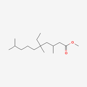 molecular formula C16H32O2 B13795186 5-Ethyl-3,5,9-trimethyldecanoic acid methyl ester 