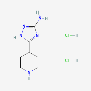 molecular formula C7H15Cl2N5 B1379519 5-Piperidin-4-YL-4H-1,2,4-triazol-3-amine dihydrochloride CAS No. 1417363-65-5