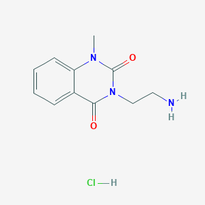 molecular formula C11H14ClN3O2 B1379520 3-(2-aminoethyl)-1-methylquinazoline-2,4(1H,3H)-dione hydrochloride CAS No. 1417348-88-9