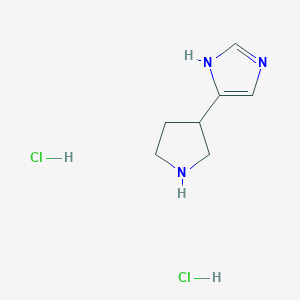 molecular formula C7H13Cl2N3 B1379521 4-Pyrrolidin-3-YL-1H-imidazole dihydrochloride CAS No. 173590-30-2